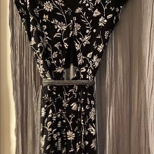 Loft dress- buttons/open back. Black/picks up hints of navy. Great condition.